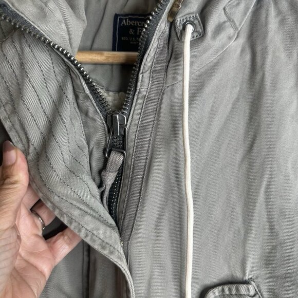 Vintage Y2K Abercrombie & Fitch Fur Lined Parka Jacket Womens M Green Bella Swan - Picture 7 of 16